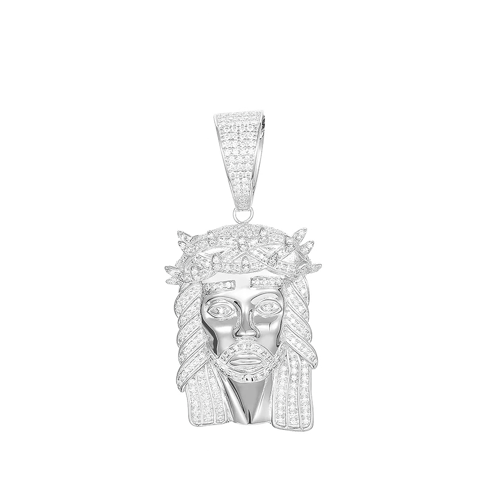 The Solomon Pendant™ – Moissanite Jesus Head Necklace in 925 Sterling Silver or 18K Gold Finish (Passes Diamond Tester, GRA Certified)
