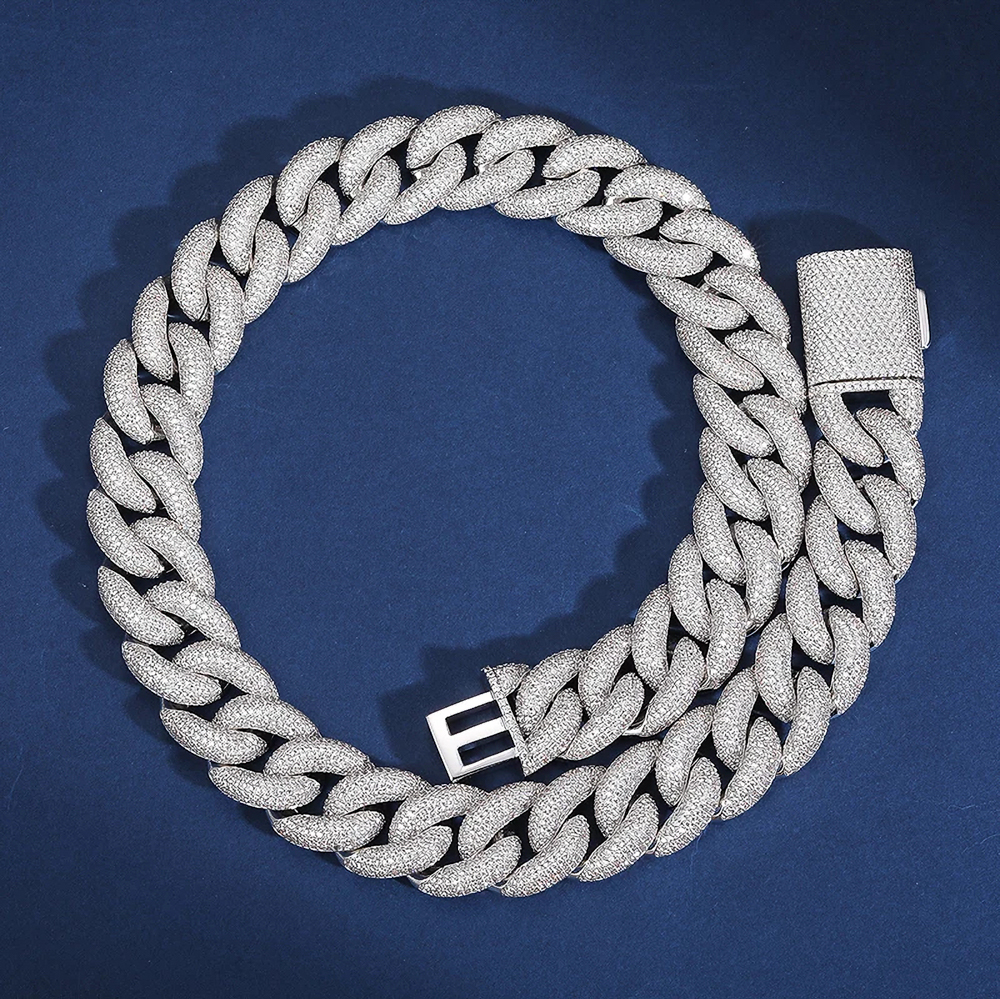 The Valenore Chain™ – 12mm GRA-Certified Moissanite Cuban Link Chain in Sterling Silver or 18K Gold Plating (Diamond-Tested Iced Out Jewelry)