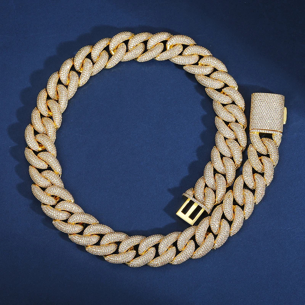The Valenore Chain™ – 12mm GRA-Certified Moissanite Cuban Link Chain in Sterling Silver or 18K Gold Plating (Diamond-Tested Iced Out Jewelry)