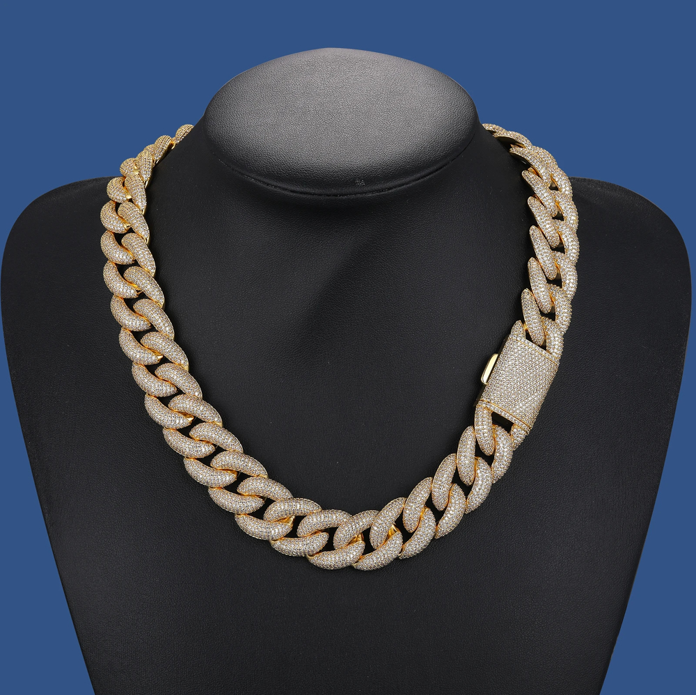 The Valenore Chain™ – 12mm GRA-Certified Moissanite Cuban Link Chain in Sterling Silver or 18K Gold Plating (Diamond-Tested Iced Out Jewelry)
