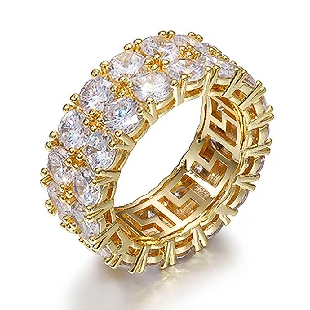 The Ardentus Crown™ – Double Row Eternity Ring in 925 Sterling Silver with D Color VVS Moissanite | GRA Certified | Luxury Iced-Out Band for Unisex Elegance