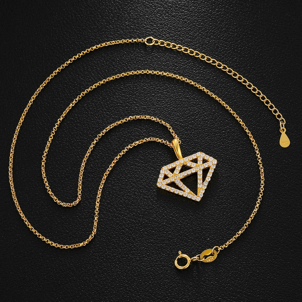 The Alaric Blaze™ – Moissanite Diamond Silhouette Pendant Necklace in 925 Sterling Silver or Gold Finish | GRA Certified Luxury Jewelry