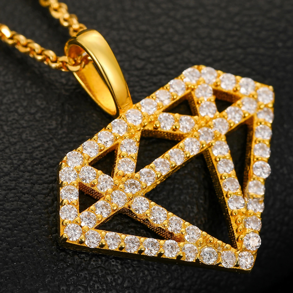 The Alaric Blaze™ – Moissanite Diamond Silhouette Pendant Necklace in 925 Sterling Silver or Gold Finish | GRA Certified Luxury Jewelry