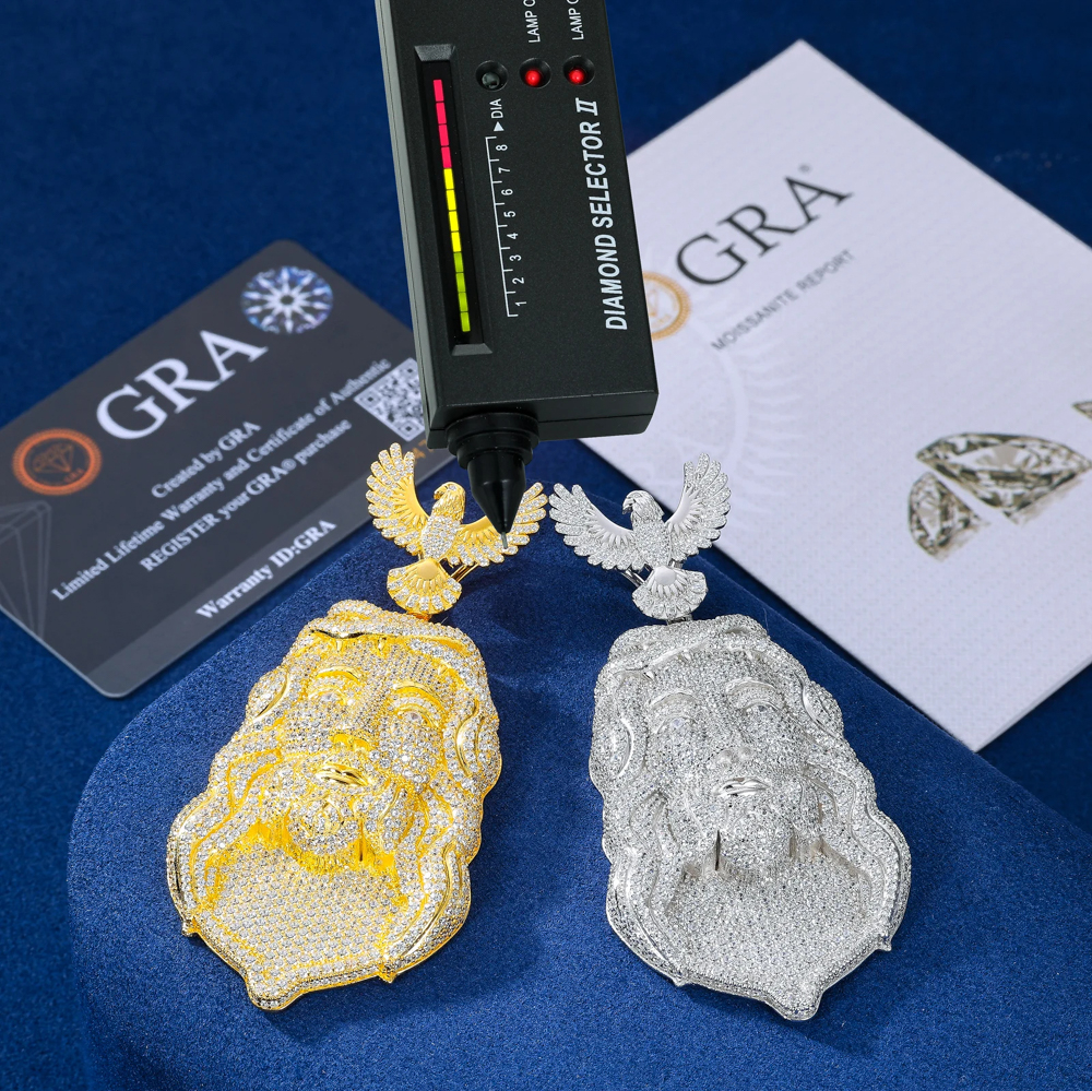 The Evander Pendant™ – Fully Iced Moissanite Jesus Head Necklace with Angelic Bail in 925 Sterling Silver or Gold Finish | GRA Certified | Diamond Tester Approved