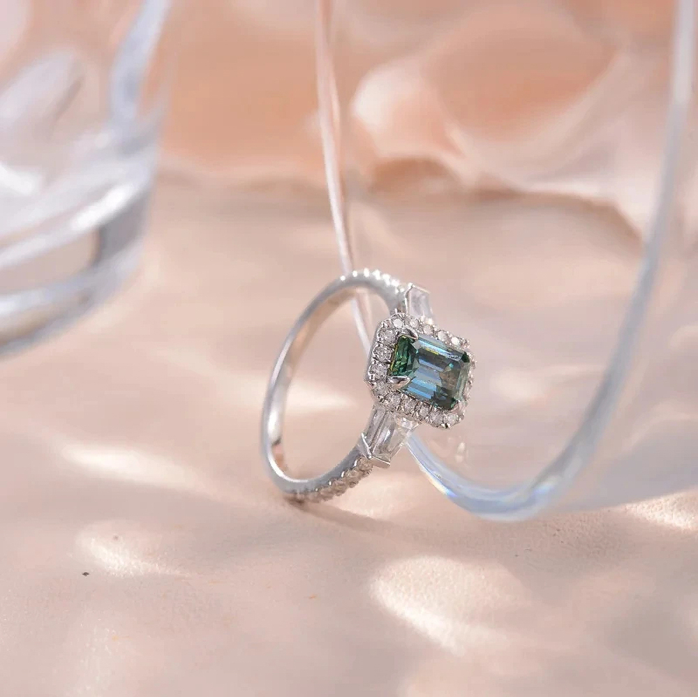 The Calista Radiance™ – Emerald-Cut Moissanite Ring | D Color | Full Moissanite | 925 Sterling Silver & 18K Gold Finish | GRA Certified