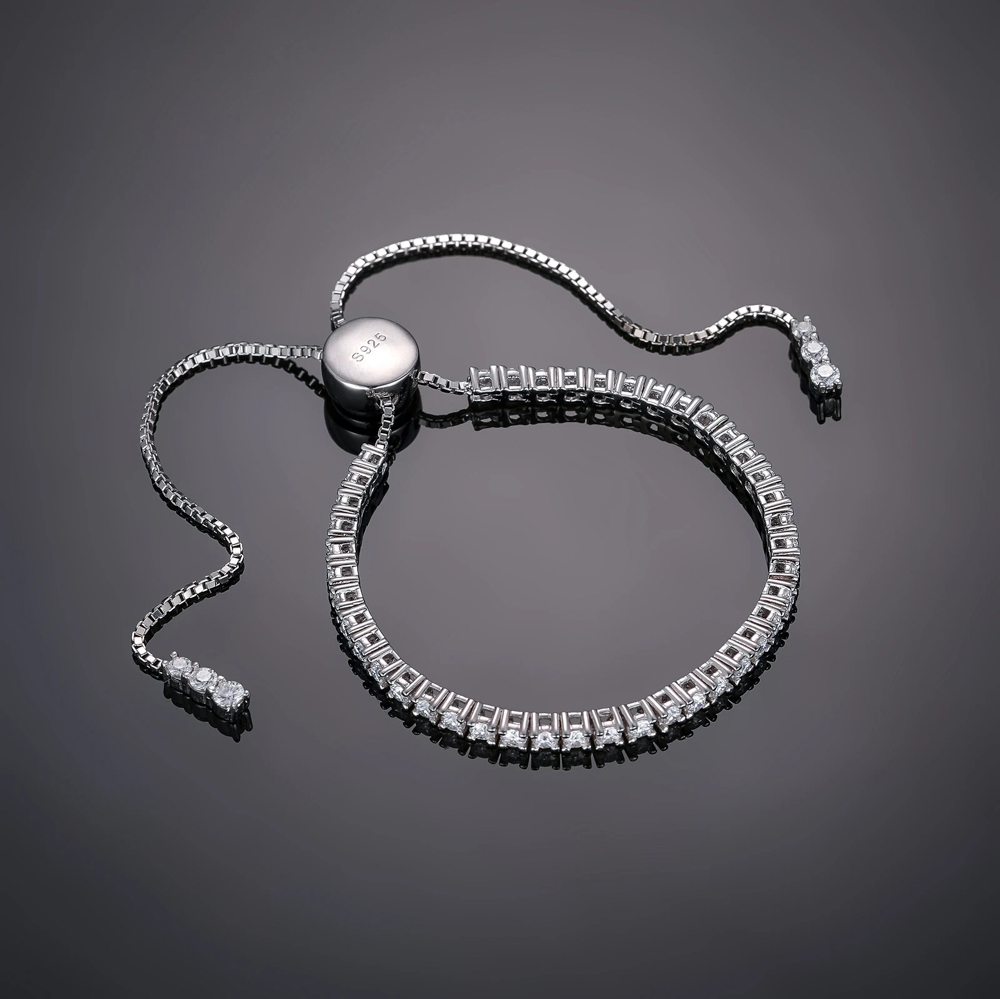Seraphyne Adjustable Moissanite Tennis Bracelet – D Color VVS Certified 925 Sterling Silver | Luxury Fine Jewelry Gift