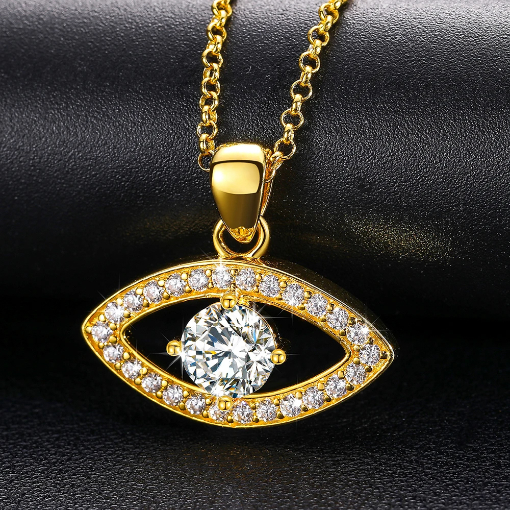 Alina S925 Moissanite "Evil Eye" Pendant Necklace | Luxury Protection Amulet Jewelry