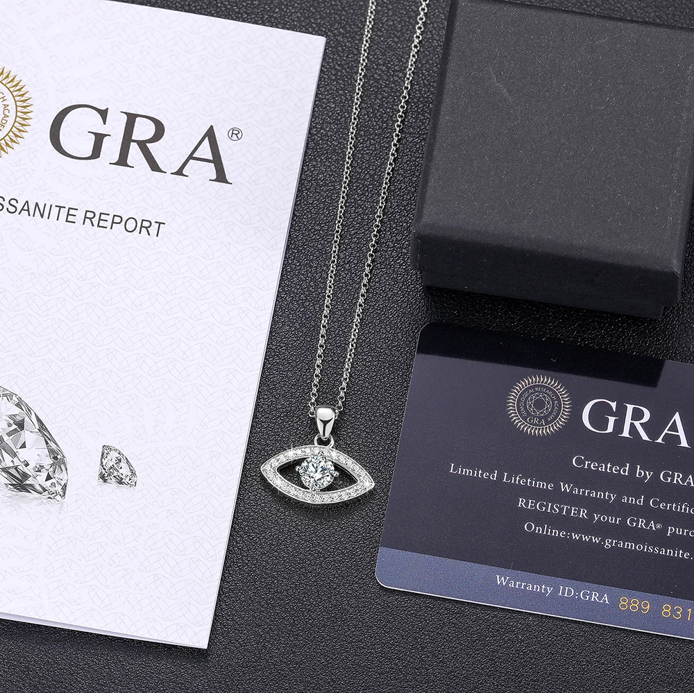 Alina S925 Moissanite "Evil Eye" Pendant Necklace | Luxury Protection Amulet Jewelry