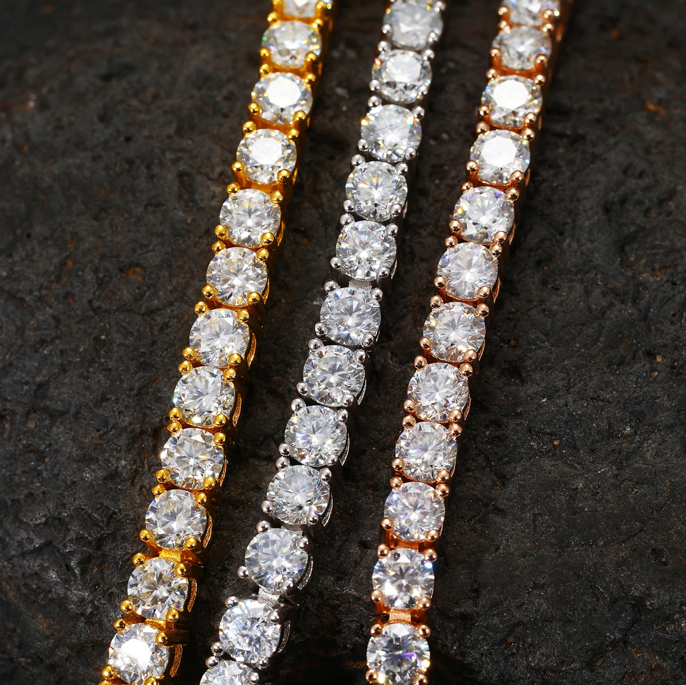 Cassario VVS Moissanite Tennis Bracelet – 925 Sterling Silver | White, Yellow, Rose Gold Plated Luxury Jewelry
