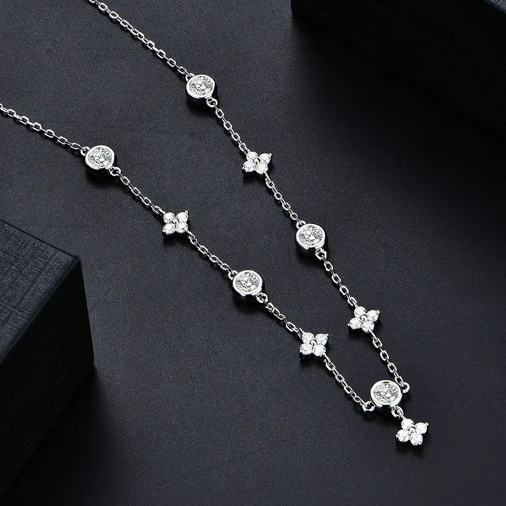 The Cassian Chain™ – D Color Moissanite Tennis Necklace in 925 Sterling Silver with White or Yellow Gold Finish (Diamond Tester Approved)