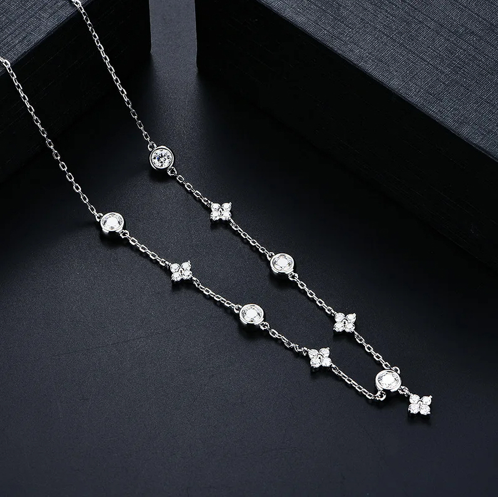 The Cassian Chain™ – D Color Moissanite Tennis Necklace in 925 Sterling Silver with White or Yellow Gold Finish (Diamond Tester Approved)