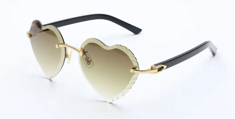 Heart-Shaped Carti All Black Buffs 2 ( Diamond-Cut/ Brown Tint)