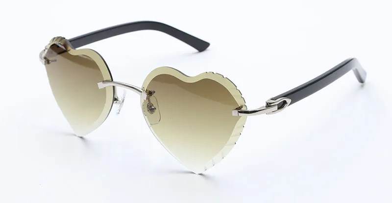 Heart-Shaped Carti All Black Buffs 2 ( Diamond-Cut/ Brown Tint)