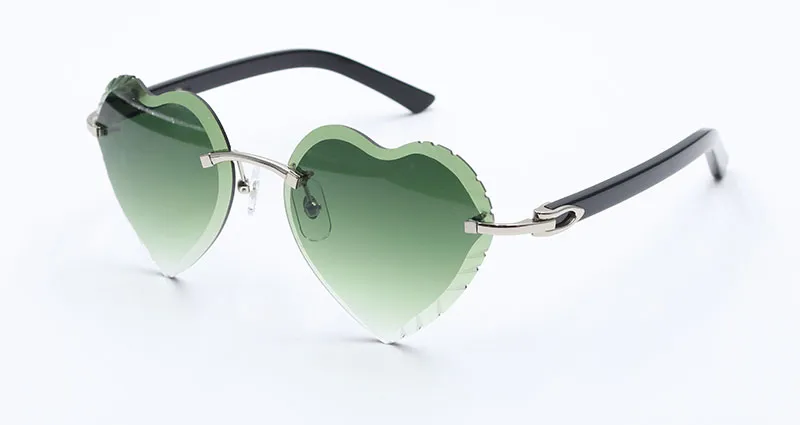 Heart-Shaped Carti All Black Buffs 2 ( Diamond-Cut/ Green Tint)