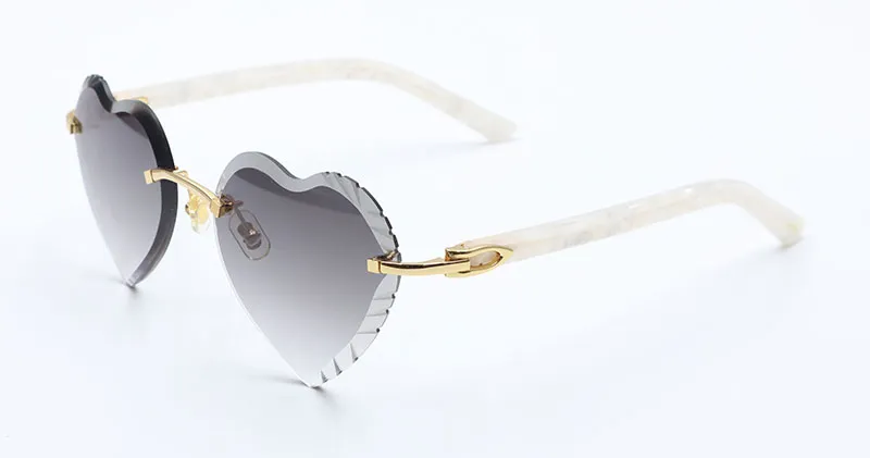 Heart-Shaped Carti All White Buffs ( Diamond-Cut/ Black Tint)