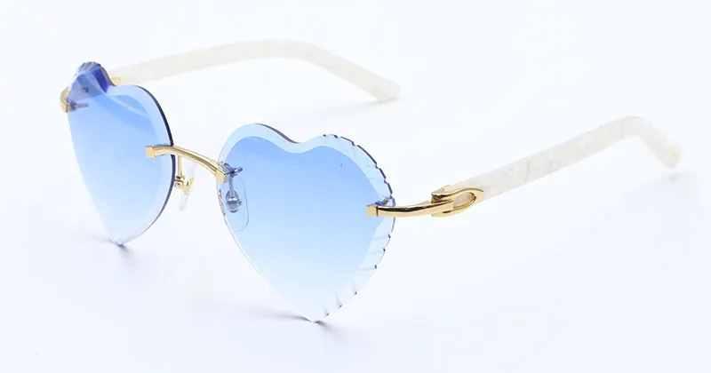 Heart-Shaped Carti All White Buffs ( Diamond-Cut/ Blue Tint)