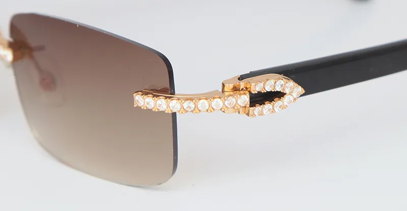 All Black Cart Buffs with White Moissanite Diamonds (Brown Tint)