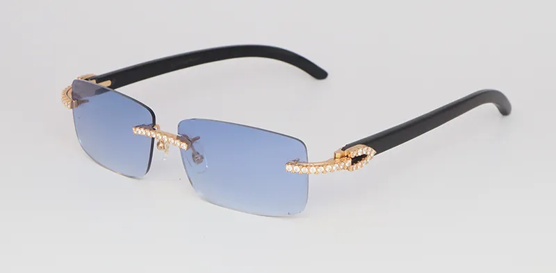 All Black Cart Buffs with White Moissanite Diamonds (Blue Tint)