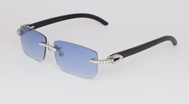 All Black Cart Buffs with White Moissanite Diamonds (Blue Tint)