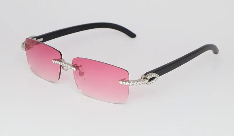 All Black Cart Buffs with White Moissanite Diamonds (Pink Tint)