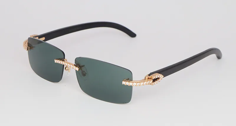 All Black Cart Buffs with White Moissanite Diamonds (Dark Green Tint)
