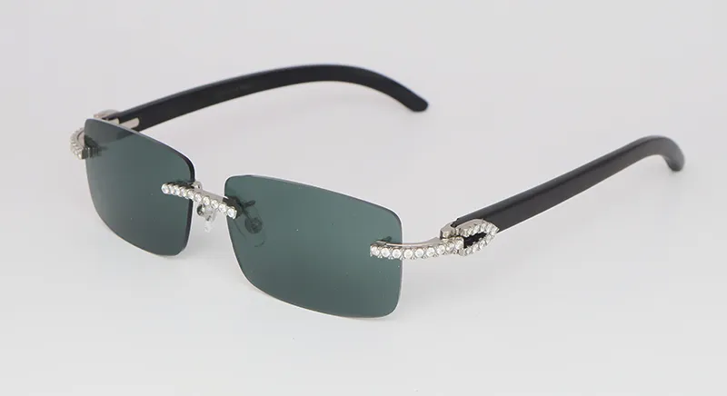 All Black Cart Buffs with White Moissanite Diamonds (Dark Green Tint)