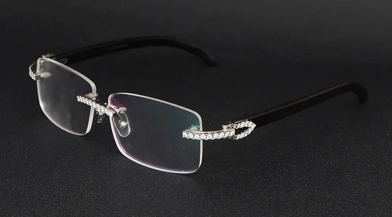 All Black Cart Buffs with White Moissanite Diamonds (Crystal Clear Tint)