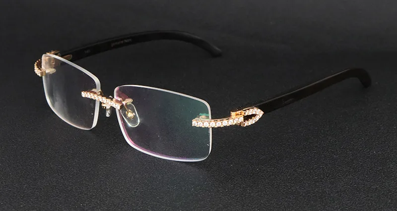 All Black Cart Buffs with White Moissanite Diamonds (Crystal Clear Tint)