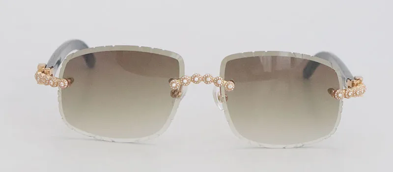 All Black Carti Buffs with Flower White Moissanite Diamonds (Diamond Cut/Brown Tint)