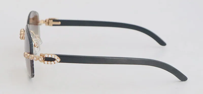 All Black Carti Buffs with Flower White Moissanite Diamonds (Diamond Cut/Brown Tint)