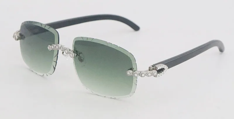 All Black Carti Buffs with Flower White Moissanite Diamonds (Diamond Cut/Green Tint)