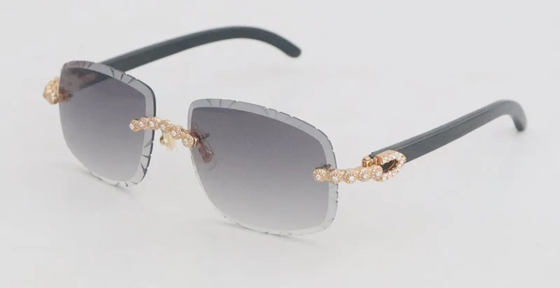 All Black Carti Buffs with Flower White Moissanite Diamonds (Diamond Cut/Black Tint)
