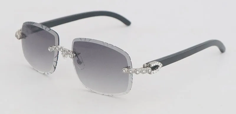 All Black Carti Buffs with Flower White Moissanite Diamonds (Diamond Cut/Black Tint)