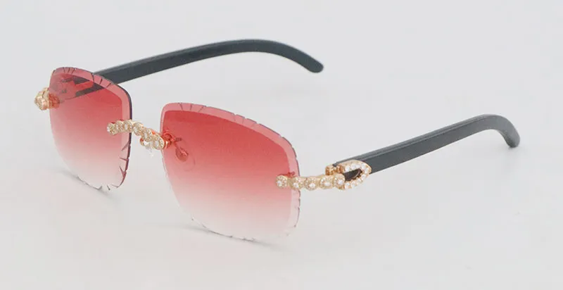 All Black Carti Buffs with Flower White Moissanite Diamonds (Diamond Cut/Red Tint)