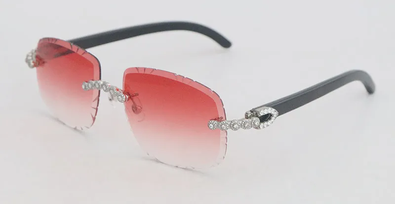 All Black Carti Buffs with Flower White Moissanite Diamonds (Diamond Cut/Red Tint)