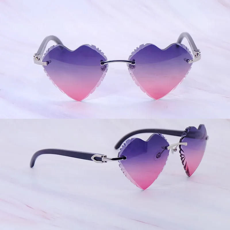 Heart-Shaped Carti All Black Buffs ( Diamond-Cut/ Purple and Pink Tint)