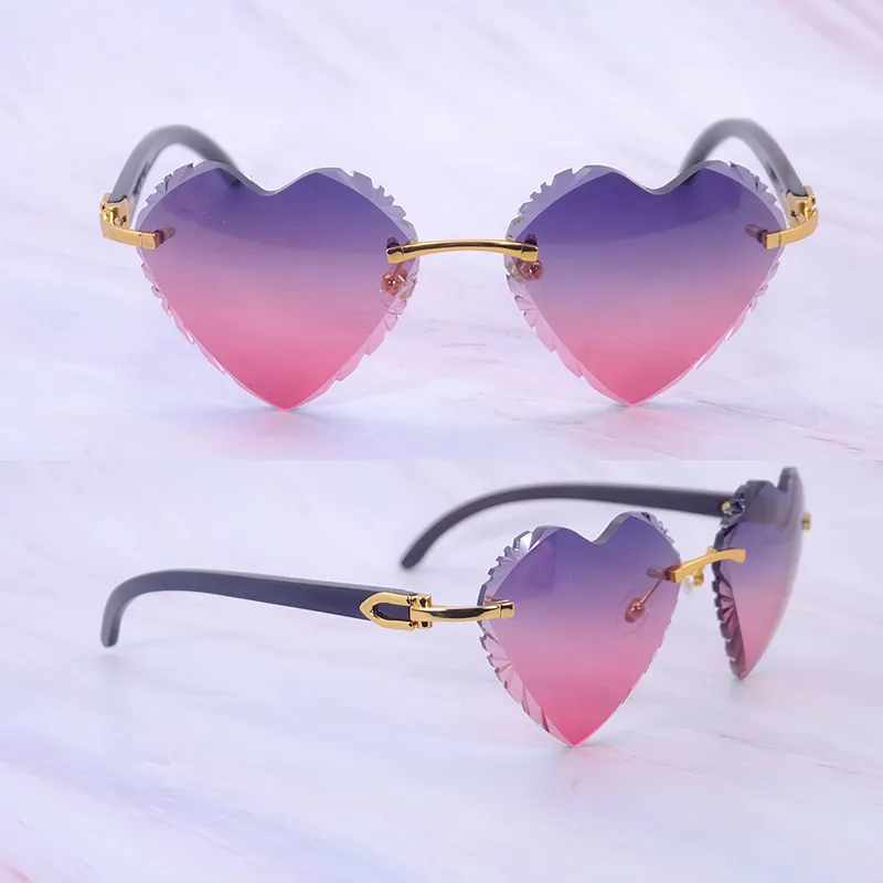 Heart-Shaped Carti All Black Buffs ( Diamond-Cut/ Purple and Pink Tint)
