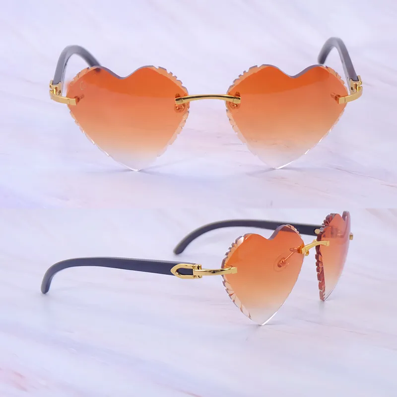 Heart-Shaped Carti All Black Buffs ( Diamond-Cut/ Orange Tint)