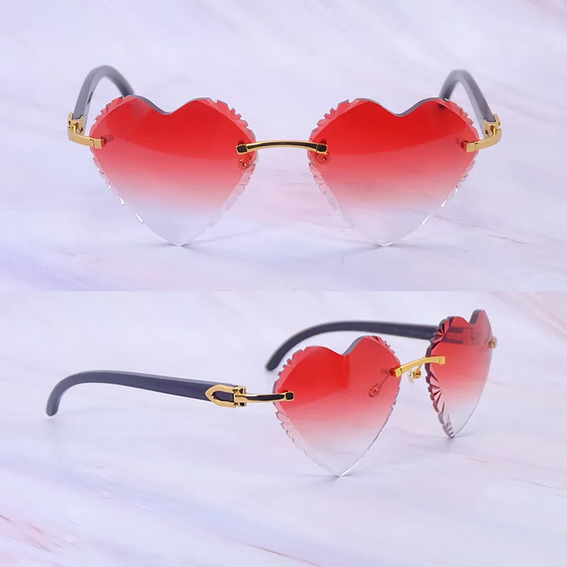 Heart-Shaped Carti All Black Buffs ( Diamond-Cut/ Red Tint)