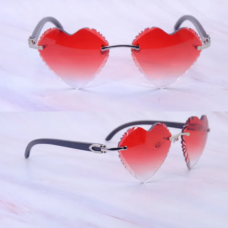 Heart-Shaped Carti All Black Buffs ( Diamond-Cut/ Red Tint)