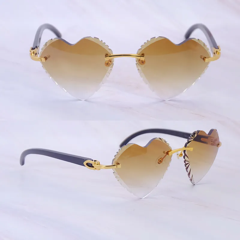 Heart-Shaped Carti All Black Buffs ( Diamond-Cut/ Brown Tint)