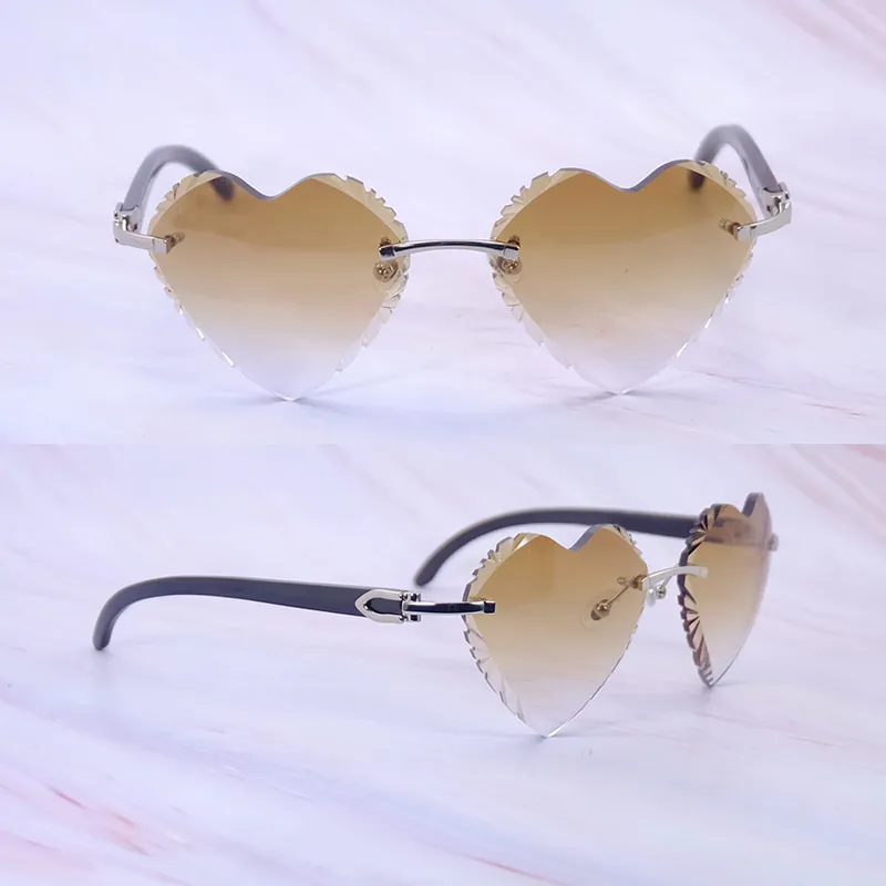Heart-Shaped Carti All Black Buffs ( Diamond-Cut/ Brown Tint)