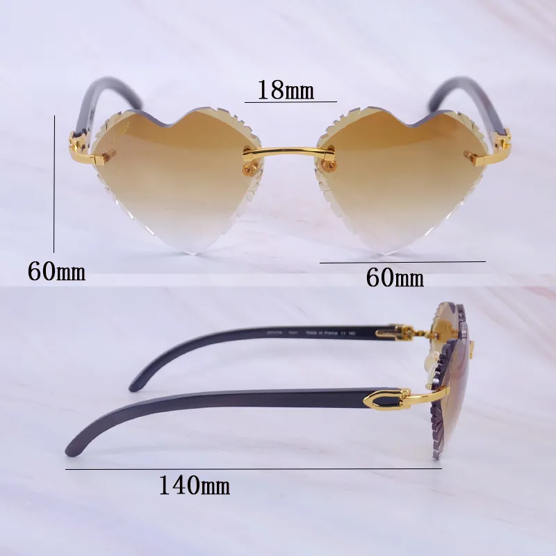 Heart-Shaped Carti All Black Buffs ( Diamond-Cut/ Brown Tint)