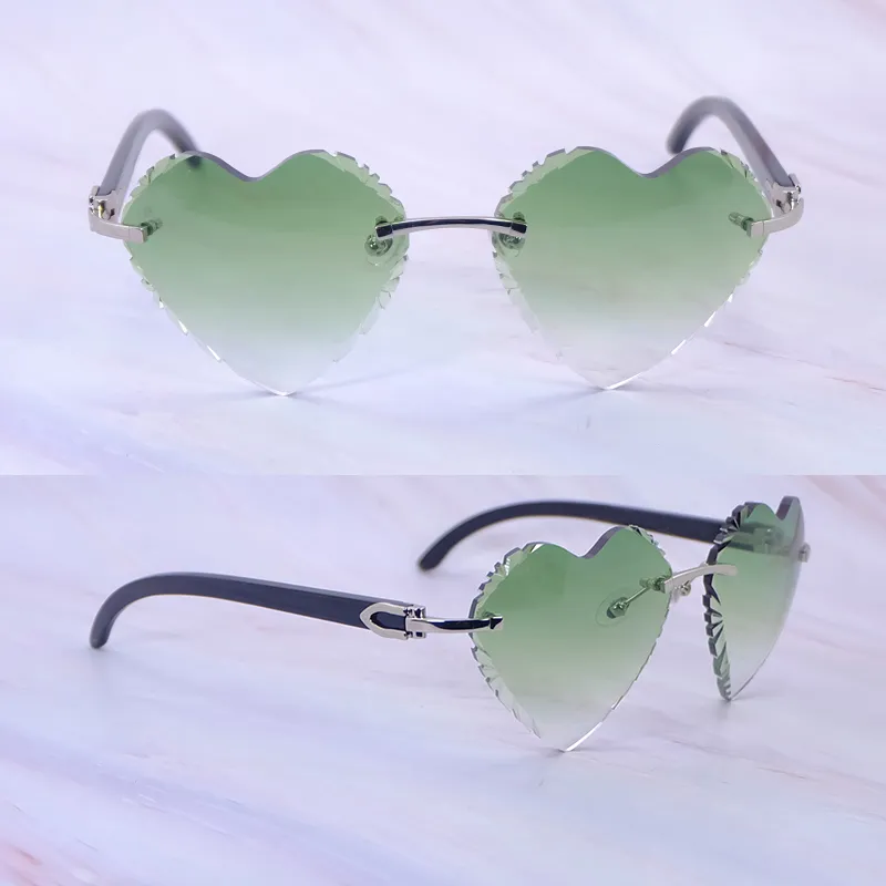 Heart-Shaped Carti All Black Buffs ( Diamond-Cut/ Green Tint)
