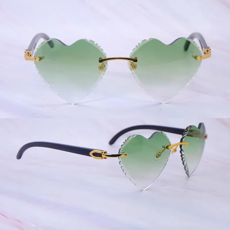 Heart-Shaped Carti All Black Buffs ( Diamond-Cut/ Green Tint)