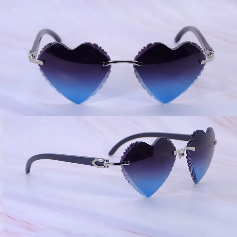Heart-Shaped Carti All Black Buffs ( Diamond-Cut/Dark Blue Tint)