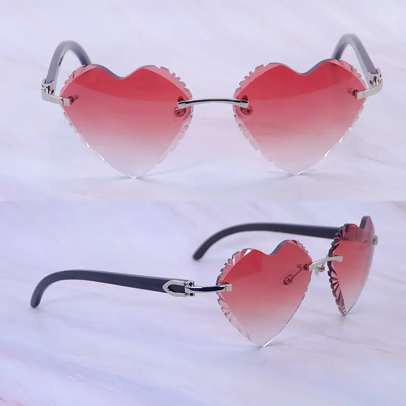 Heart-Shaped Carti All Black Buffs ( Diamond-Cut/ Dark Red Tint)