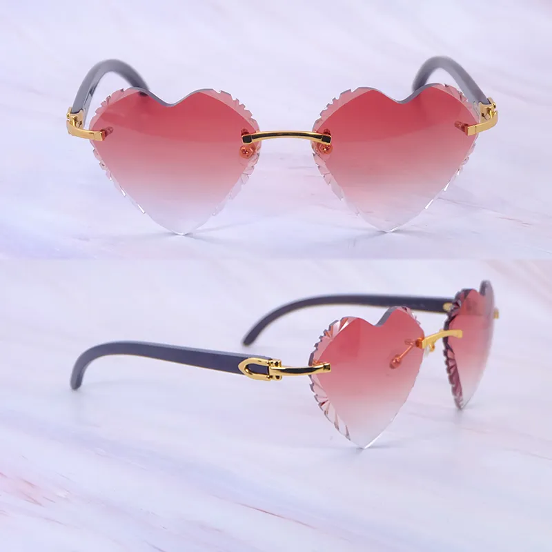 Heart-Shaped Carti All Black Buffs ( Diamond-Cut/ Dark Red Tint)