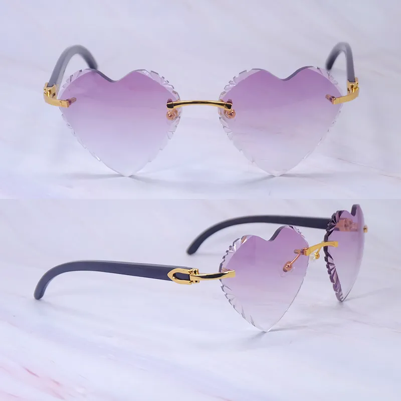 Heart-Shaped Carti All Black Buffs ( Diamond-Cut/ Pink Tint)