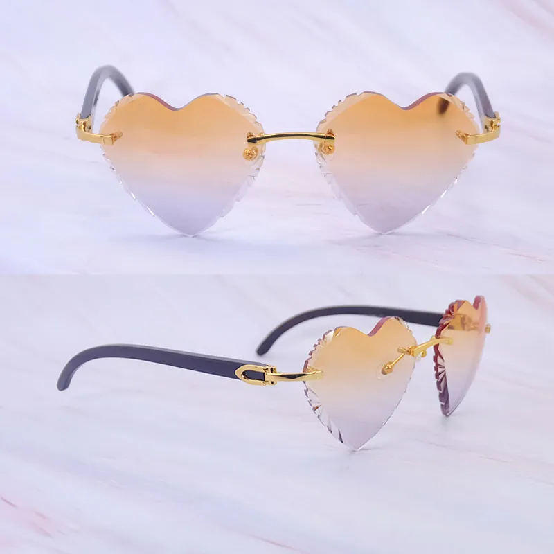 Heart-Shaped Carti All Black Buffs ( Diamond-Cut/ Orange and Blue Tint)
